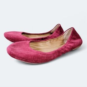 Lucky Brand Emmie Flats Maroon Cranberry Red Corduroy Flats Size 7.5
